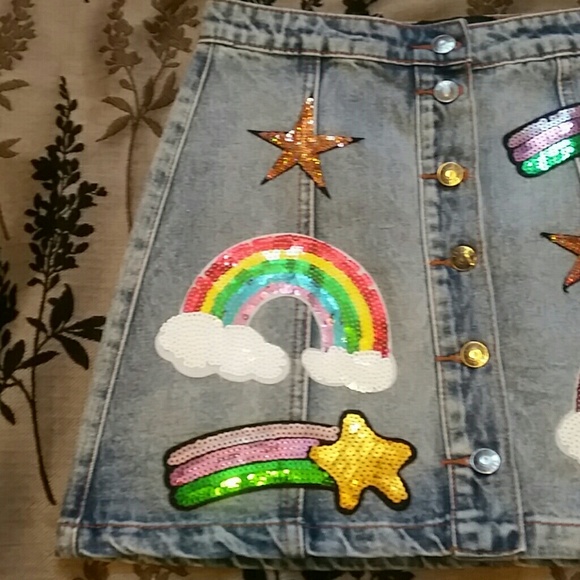 Taigwah Rainbow Sequin Mini Skirt - Picture 2 of 8